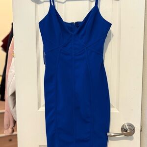 City Studio Blue Spaghetti Strap Bodycon Mini Dress